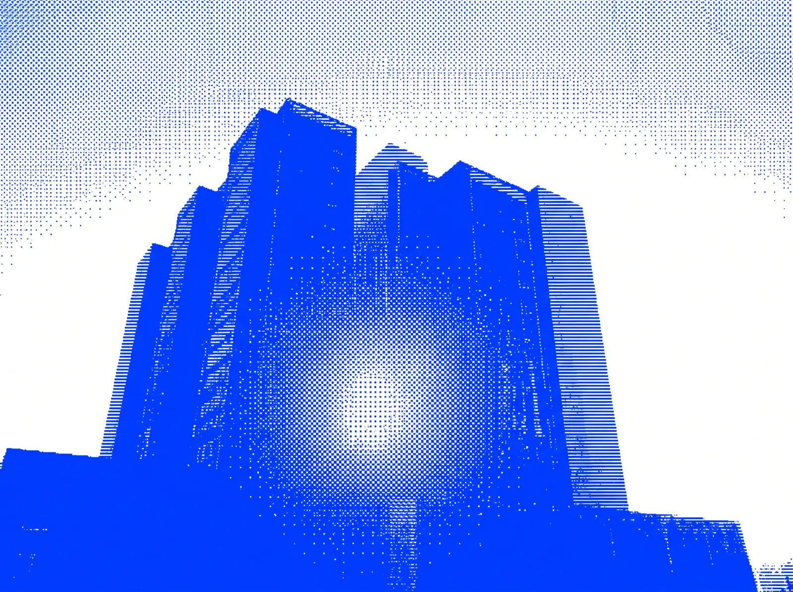 infraestructura — ilustración dither azul